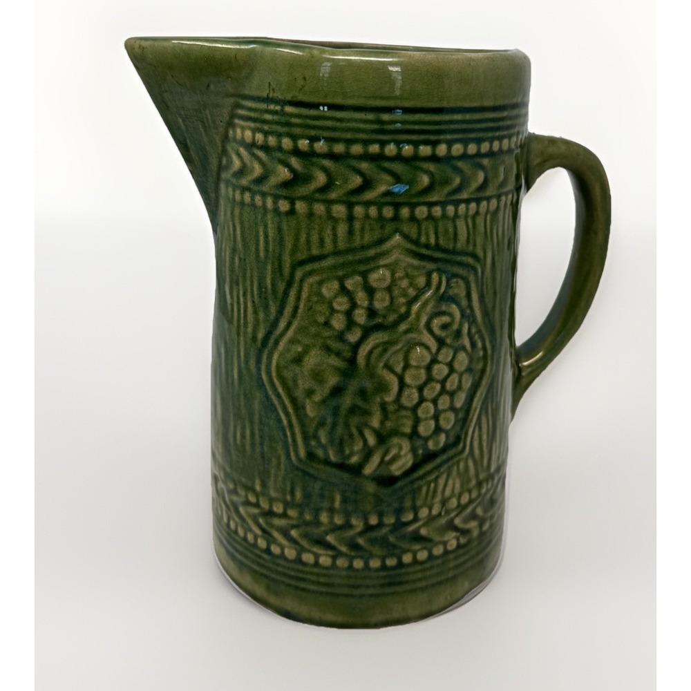Early McCoy Stoneware Pitcher or Tankard Green 1926 8 1/4" Tall